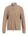 Eleventy Man Jacket Khaki Size 38 Lambskin In Sand