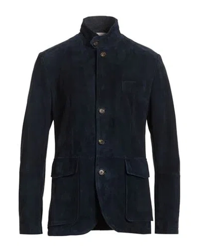 Eleventy Man Jacket Midnight Blue Size 46 Lambskin