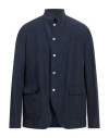 Eleventy Man Jacket Navy Size 38 Linen, Polyamide In Blue