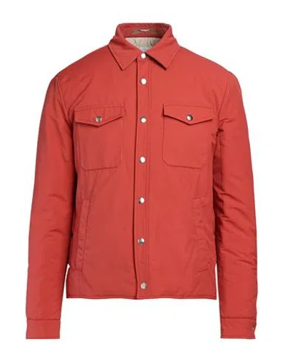 Eleventy Man Jacket Rust Size 48 Wool, Polyamide In Red