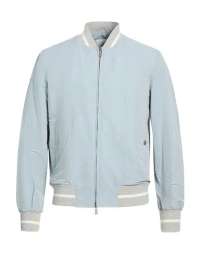 Eleventy Man Jacket Sky Blue Size 38 Linen, Polyamide