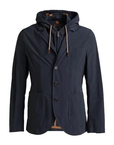Eleventy Man Jacket Slate Blue Size 44 Polyester, Polyamide