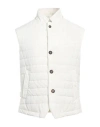 Eleventy Mens  Reversible Suede Regular-fit Leather-down Gilet In Sand And White