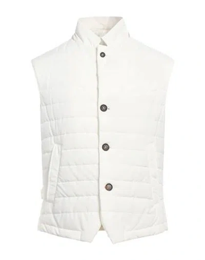 Eleventy Mens  Reversible Suede Regular-fit Leather-down Gilet In Sand And White