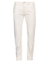 Eleventy Man Jeans Ivory Size 34 Cotton, Elastane In White