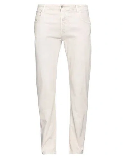 Eleventy Man Jeans Ivory Size 34 Cotton, Elastane In White