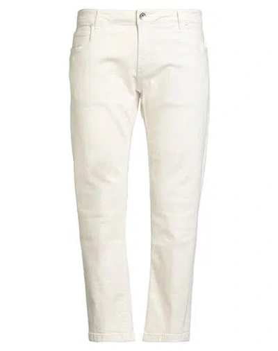 Eleventy Man Jeans Ivory Size 40 Cotton, Elastane In Multi