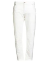 Eleventy Man Jeans White Size 40 Cotton, Elastane In Neutral