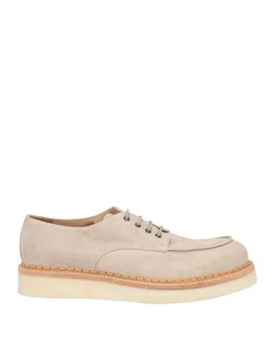 Eleventy Man Lace-up Shoes Beige Size 9 Leather