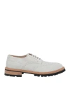 Eleventy Man Lace-up Shoes Light Grey Size 11 Leather