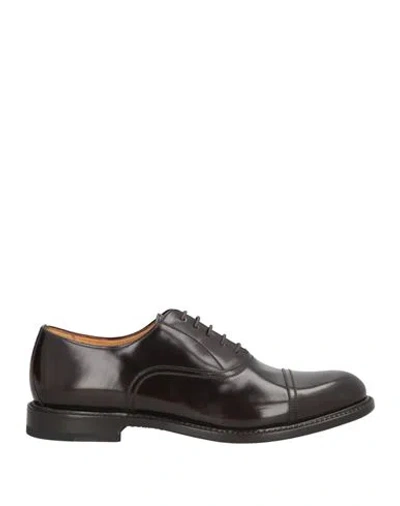 Eleventy Man Lace-up Shoes Dark Brown Size 11 Leather In Multi
