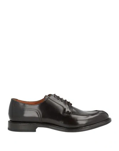 Eleventy Man Lace-up Shoes Dark Brown Size 9 Leather