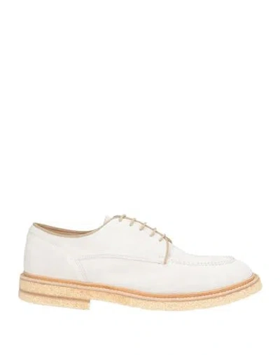 Eleventy Man Lace-up Shoes Off White Size 9 Leather In Multi