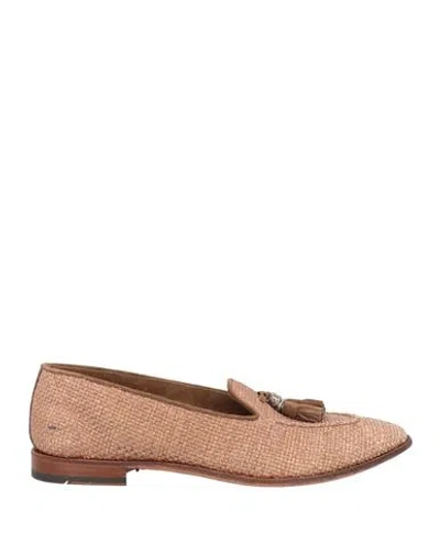Eleventy Man Loafers Camel Size 11 Textile Fibers, Leather In Beige