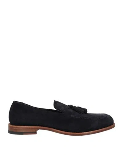 Eleventy Man Loafers Midnight Blue Size 11 Leather In Black