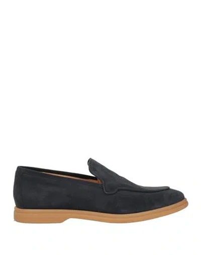 Eleventy Man Loafers Midnight Blue Size 7 Leather In Black