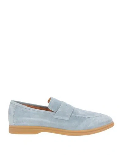Eleventy Man Loafers Sky Blue Size 11 Leather