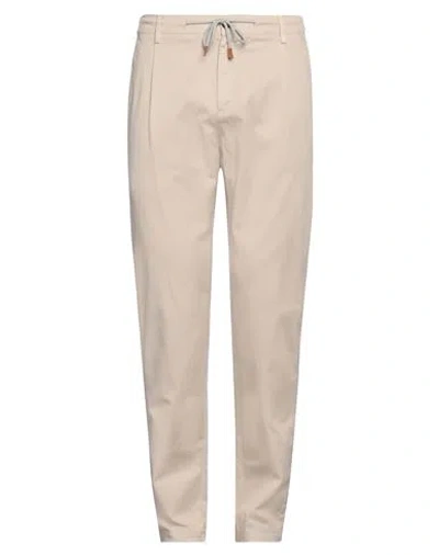 Eleventy Man Pants Beige Size 34 Cotton, Elastane