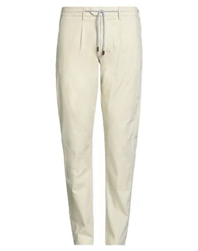 Eleventy Man Pants Beige Size 34 Cotton, Silk, Elastane In White
