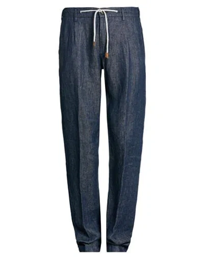 Eleventy Man Pants Blue Size 40 Linen