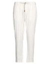 Eleventy Man Pants Cream Size 33 Linen, Cotton, Polyester In White