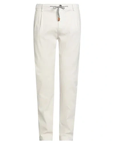 Eleventy Man Pants White Size 31 Cotton, Elastane