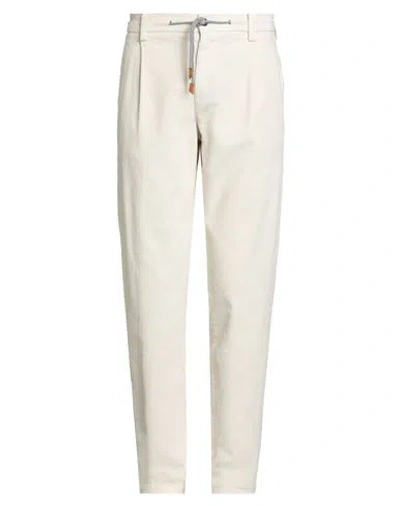 Eleventy Man Pants Ivory Size 31 Cotton, Elastane In White