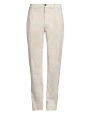 Eleventy Man Pants Ivory Size 34 Cotton, Elastane In White
