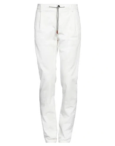 Eleventy Man Pants Ivory Size 29 Cotton, Elastane In White