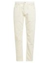Eleventy Man Pants Ivory Size 32 Cotton, Polyester In White