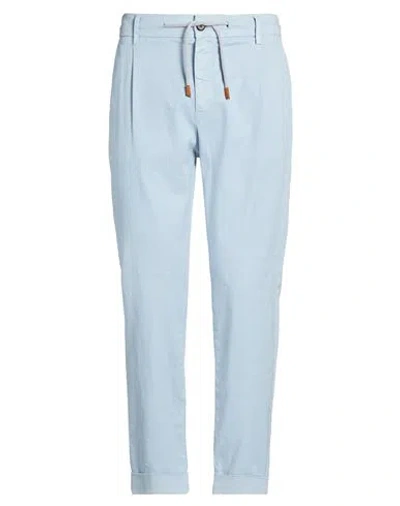 Eleventy Man Pants Light Blue Size 33 Linen, Cotton, Elastane