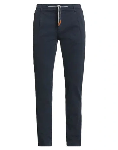 Eleventy Man Pants Midnight Blue Size 31 Cotton, Elastane