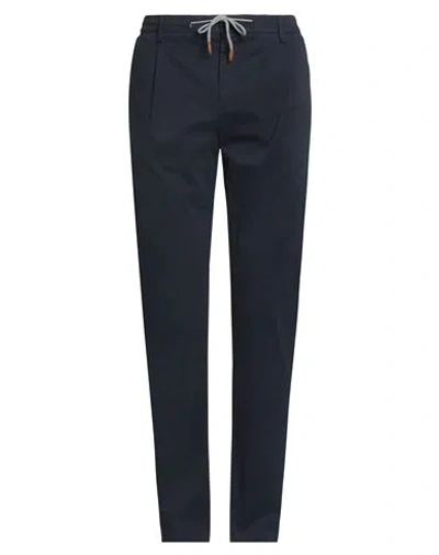 Eleventy Man Pants Midnight Blue Size 34 Cotton, Elastane