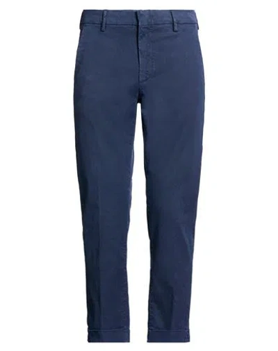 Eleventy Man Pants Navy Size 31 Cotton, Lyocell, Silk, Elastane