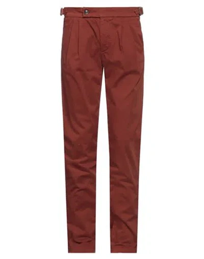 Eleventy Man Pants Rust Size 33 Cotton, Elastane In Red