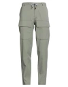Eleventy Man Pants Sage Green Size 33 Cotton, Polyamide In Green