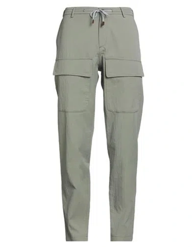 Eleventy Man Pants Sage Green Size 33 Cotton, Polyamide