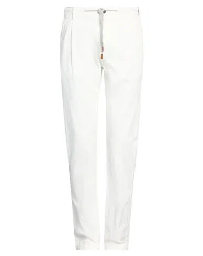 Eleventy Man Pants White Size 31 Cotton, Elastane