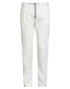 Eleventy Man Pants White Size 32 Cotton, Elastane