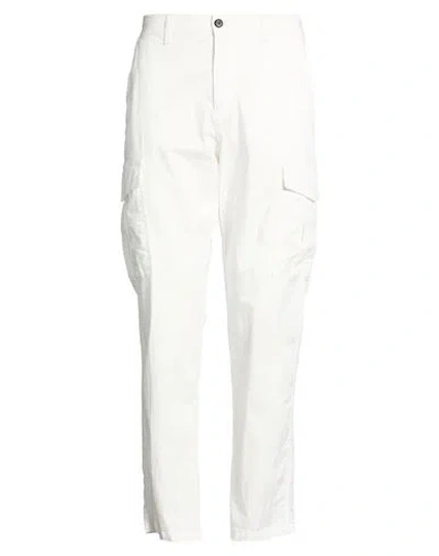 Eleventy Man Pants White Size 33 Cotton, Elastane