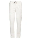Eleventy White Pants With Elastic Drawstring Waist And Tapered Leg In Cotton Blend Stretch Woman In White