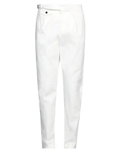 Eleventy Man Pants White Size 34 Cotton, Elastane