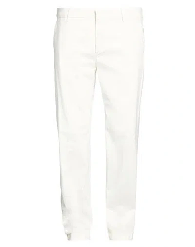 Eleventy Man Pants White Size 40 Cotton, Lyocell, Elastane