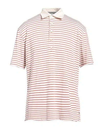 Eleventy Man Polo Shirt Rust Size Xxl Cotton In Red