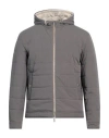 Eleventy Man Puffer Grey Size 42 Cotton, Polyamide