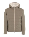 Eleventy Man Puffer Khaki Size 48 Polyamide, Elastane