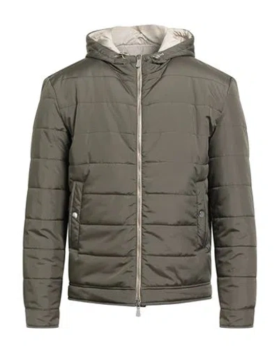 Eleventy Man Puffer Military Green Size 48 Polyester