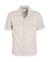 Eleventy Man Shirt Beige Size 15 Linen, Cotton, Elastane In Beige