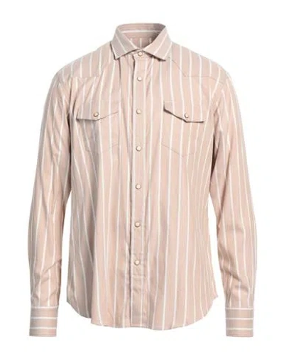 Eleventy Man Shirt Beige Size Xxl Cotton, Lyocell