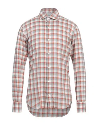 Eleventy Man Shirt Brick Red Size 16 Cotton